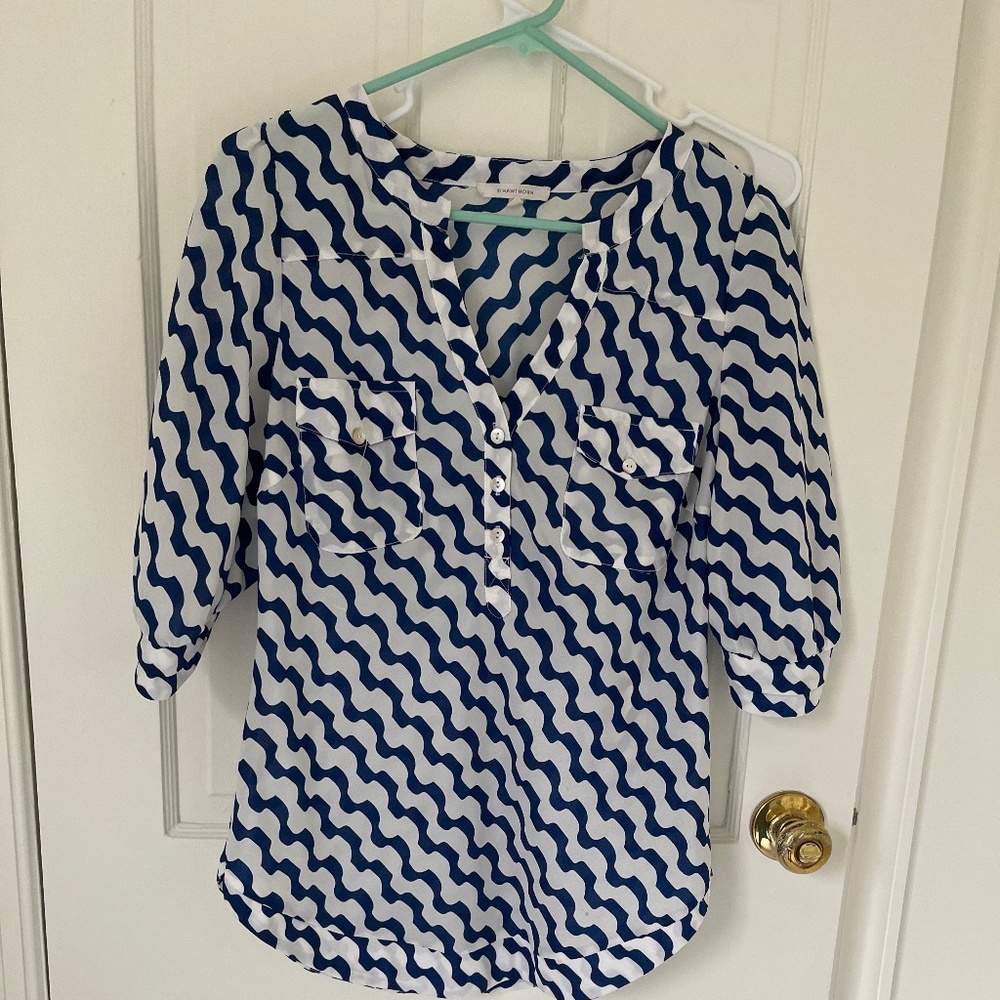 Blue and white tunic shirt